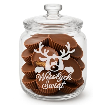 Słoik na Ciastka z Grawerem 950ml Prezent Świąteczny Personalizowany Napis